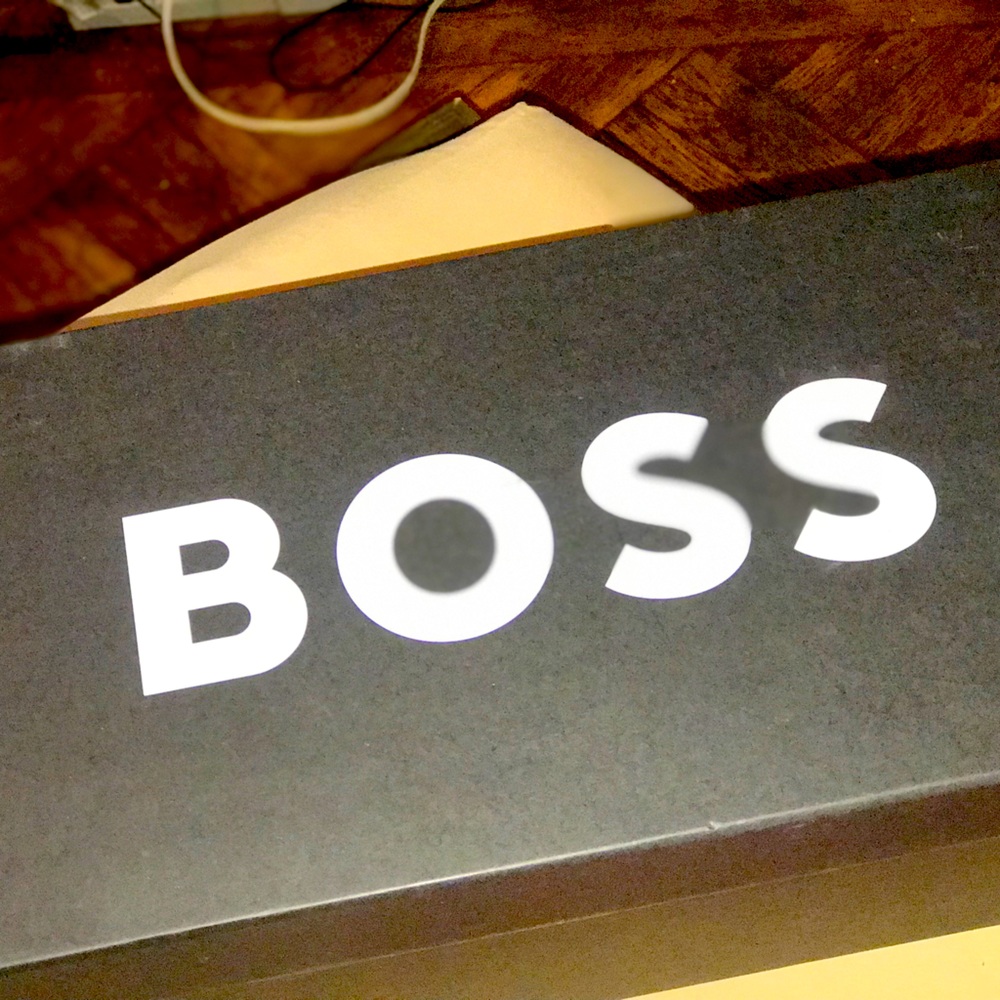 BOSS Low top navy blue and white sneakers. Goes great wit a pair of jeans